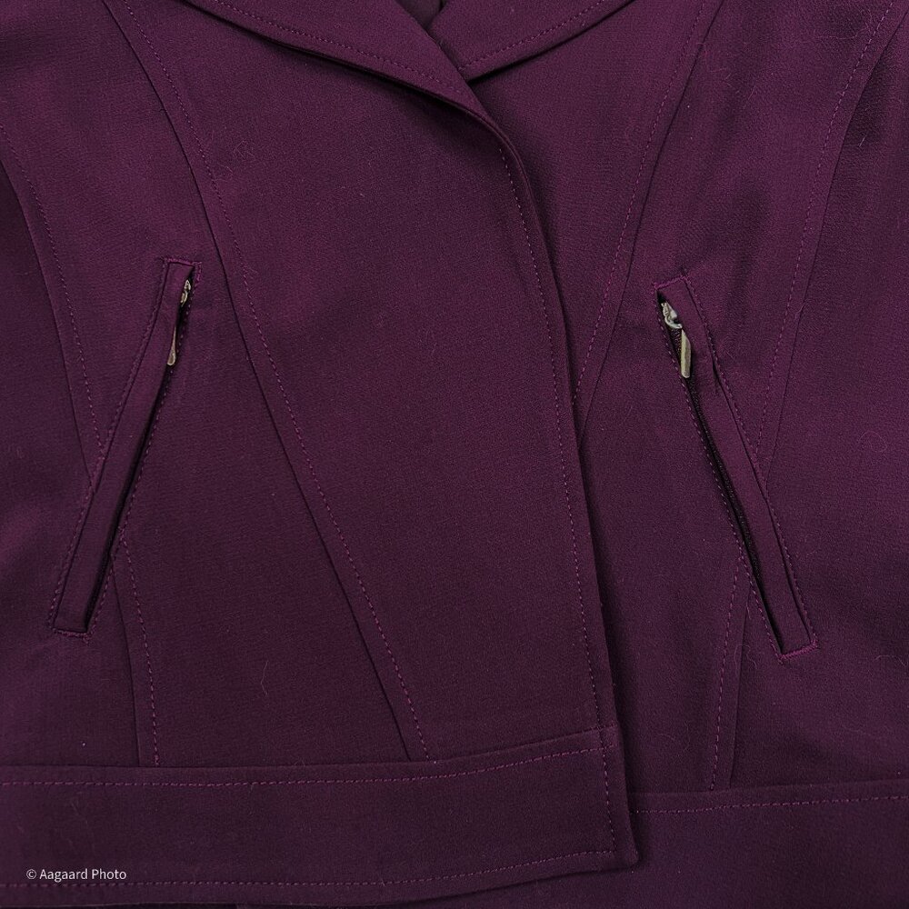 WHBM Stitched Shoulder Open Front Semi-Cropped Moto Blazer Skirt Set Size 10 - Picture 6 of 16